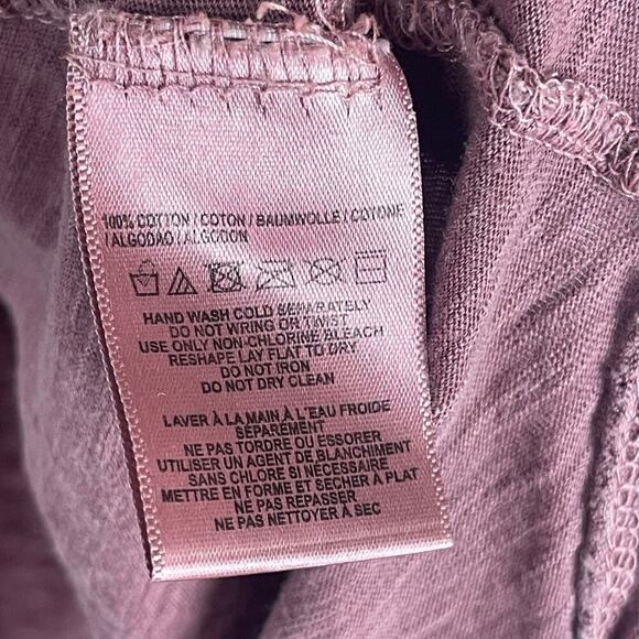 Free People Frontier Slub Knit Henley Tee Burgundy Marron Womens XS Relaxed Boho - Picture 7 of 10